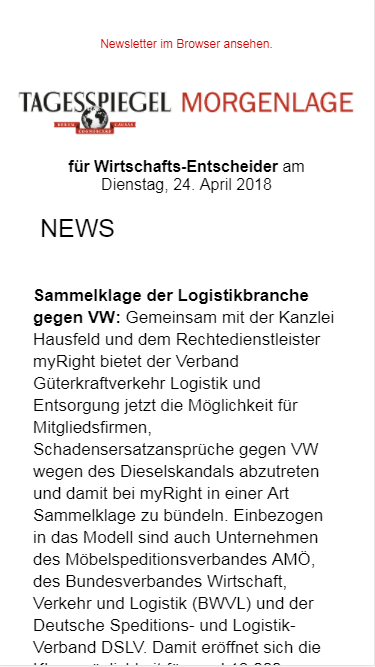 Tagesspiegel Newsletter Morgenlage Wirtschaft » Urban Media